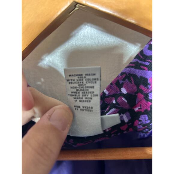 Maggie Barnes Catherines Blazer 4X Purple Print Full Zip Jacket - Picture 6 of 9